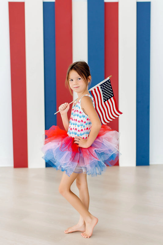 RED, WHITE & CUTE TANK TUTU LEOTARD