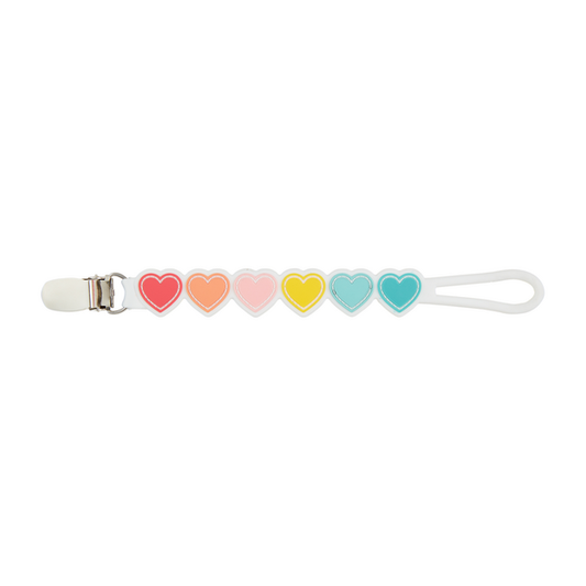 Rainbow Heart Silicone Paci Strap