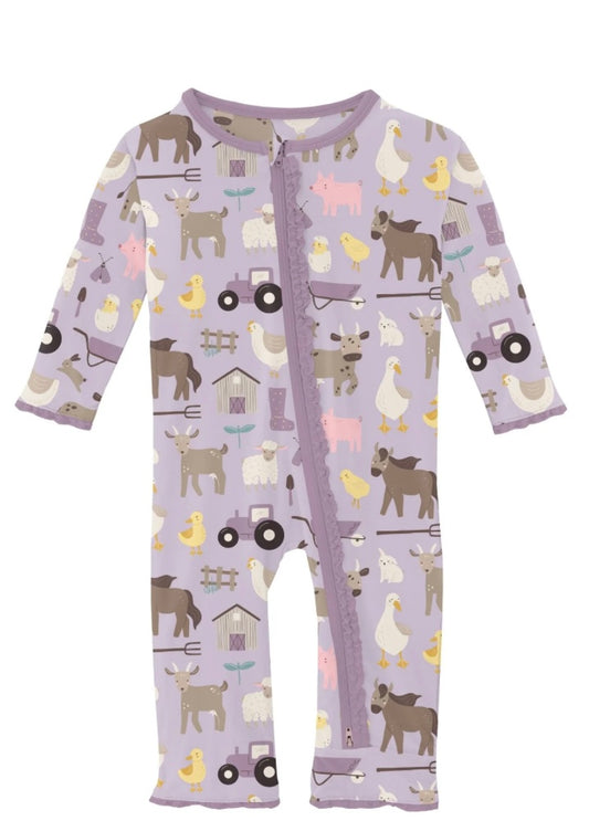 Thistle Morning on the Farm Ruffle Coverall