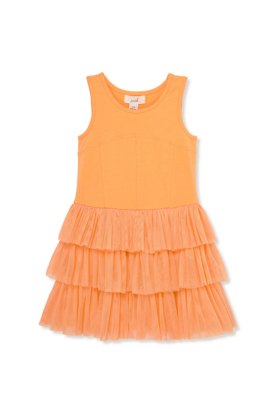 Orange Tiered Ballerina Dress
