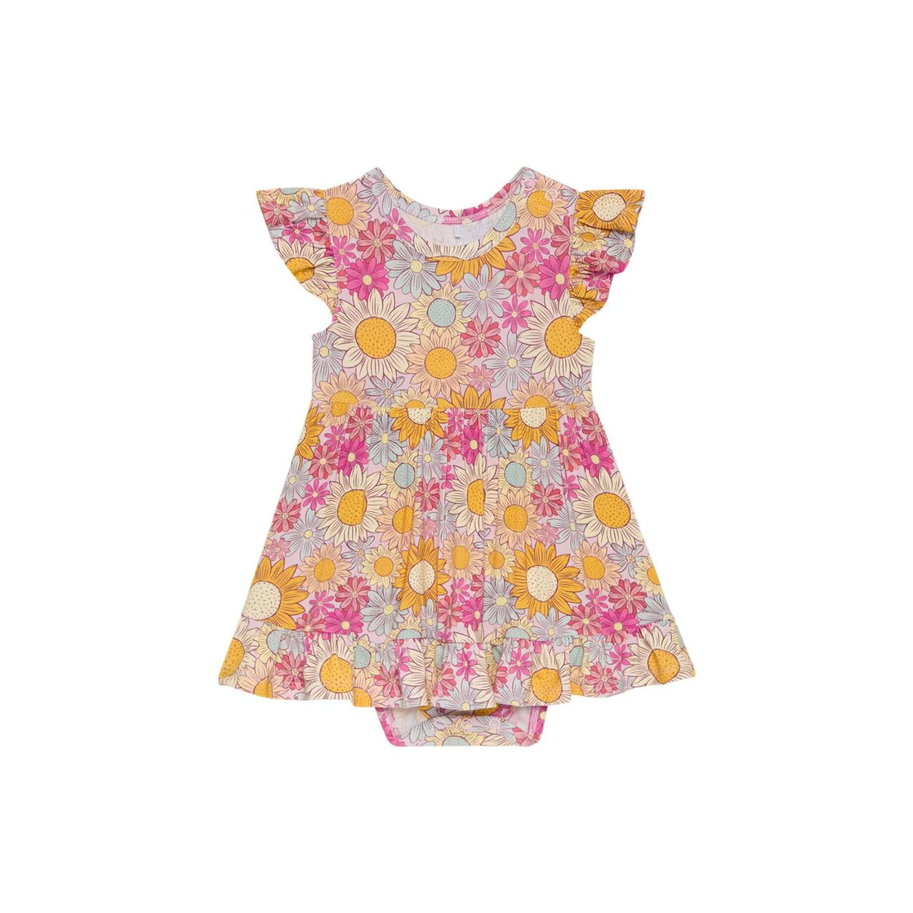 Rosalinda Ruffled Twirl Bodysuit Dress