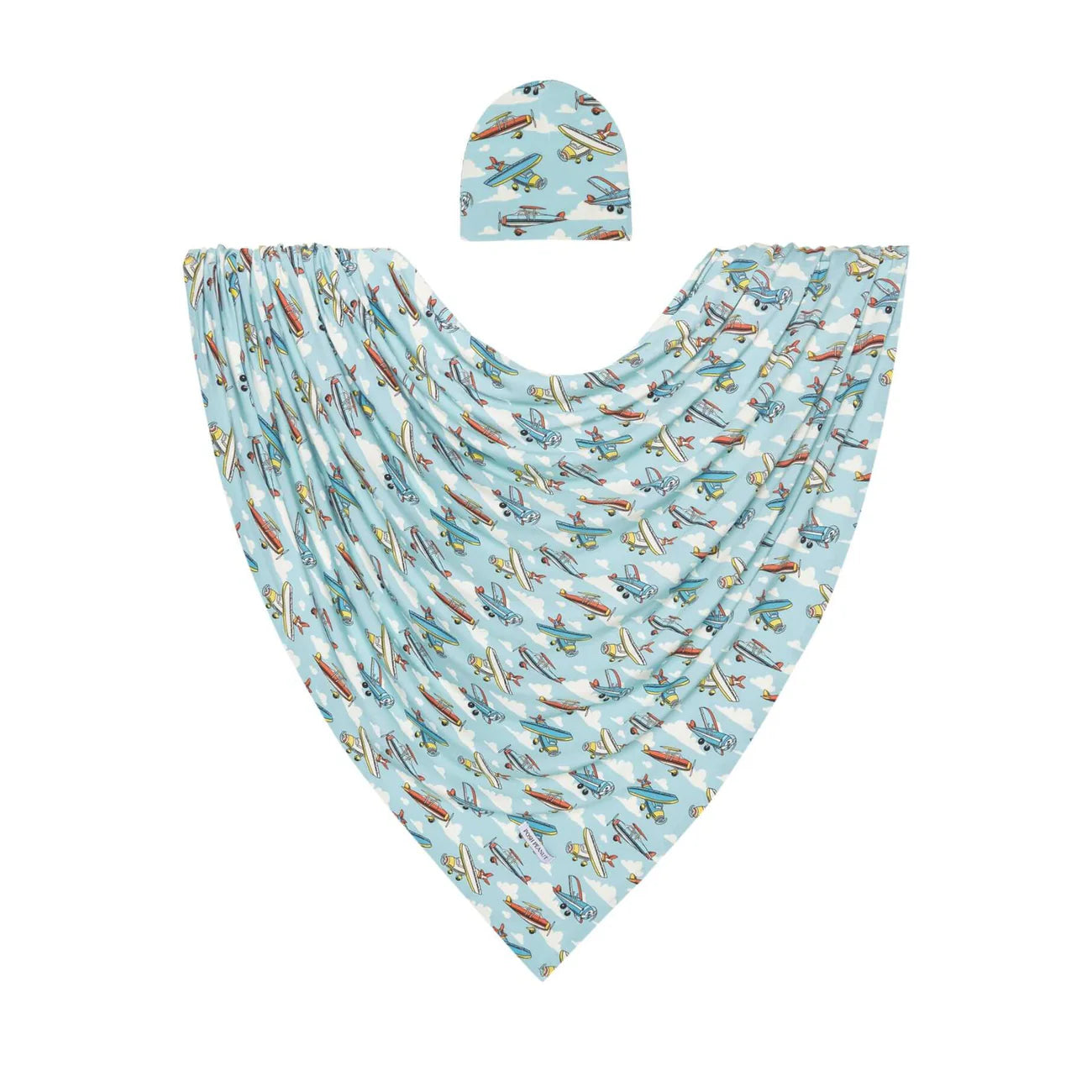Posh Planes Swaddle & Beanie Set