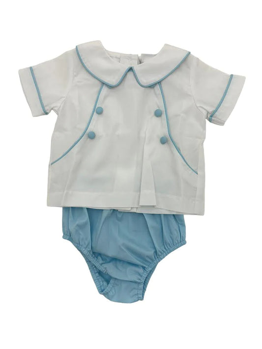 Blue Button Peter Pan Bloomer Set