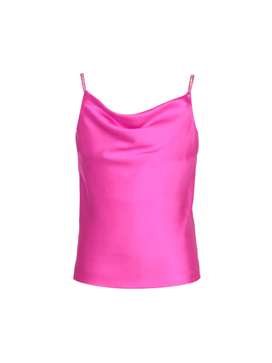 Fuschia Rhinestone Strap Blouse