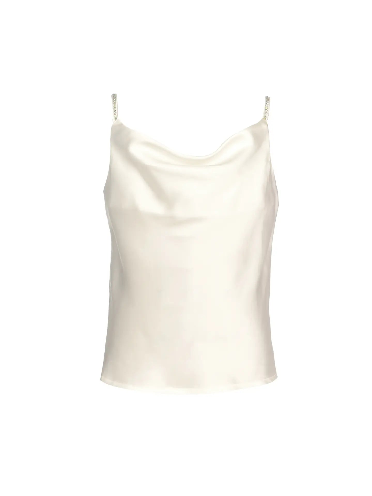 White Rhinestone Strap Blouse