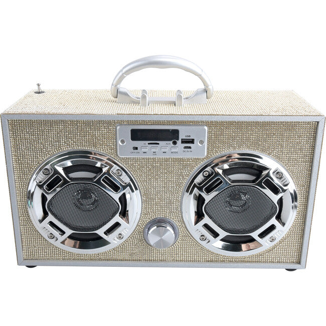 Gold Bling Retro Bluetooth Boombox