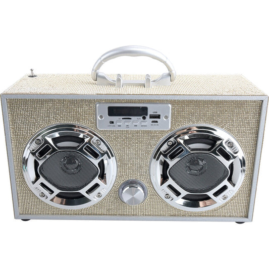 Gold Bling Retro Bluetooth Boombox