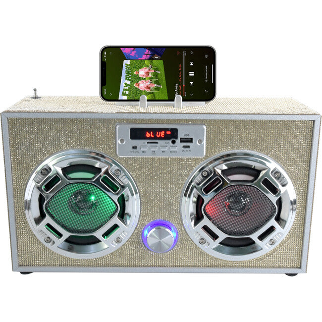Gold Bling Retro Bluetooth Boombox