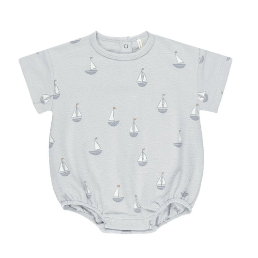 Relaxed Bubble Romper Sailboats