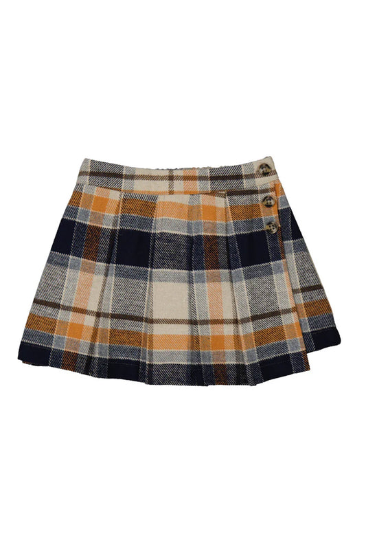 Navy & Caramel Plaid Skort