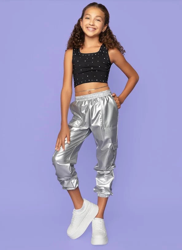 Silver Track Pants