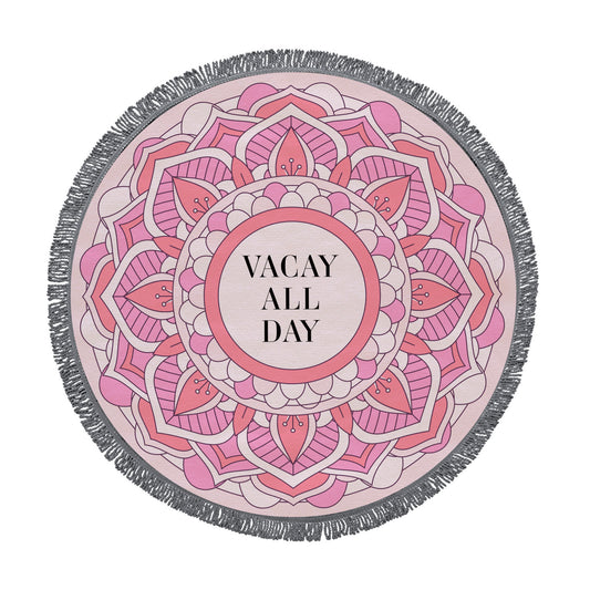 Vacay Round Beach Towel
