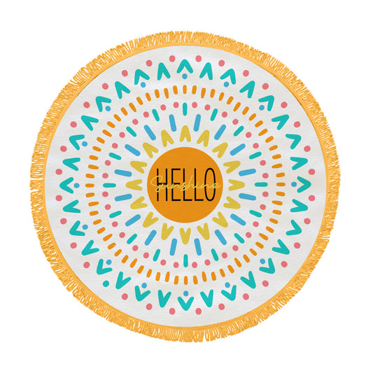 Hello Sunshine Round Beach Towel
