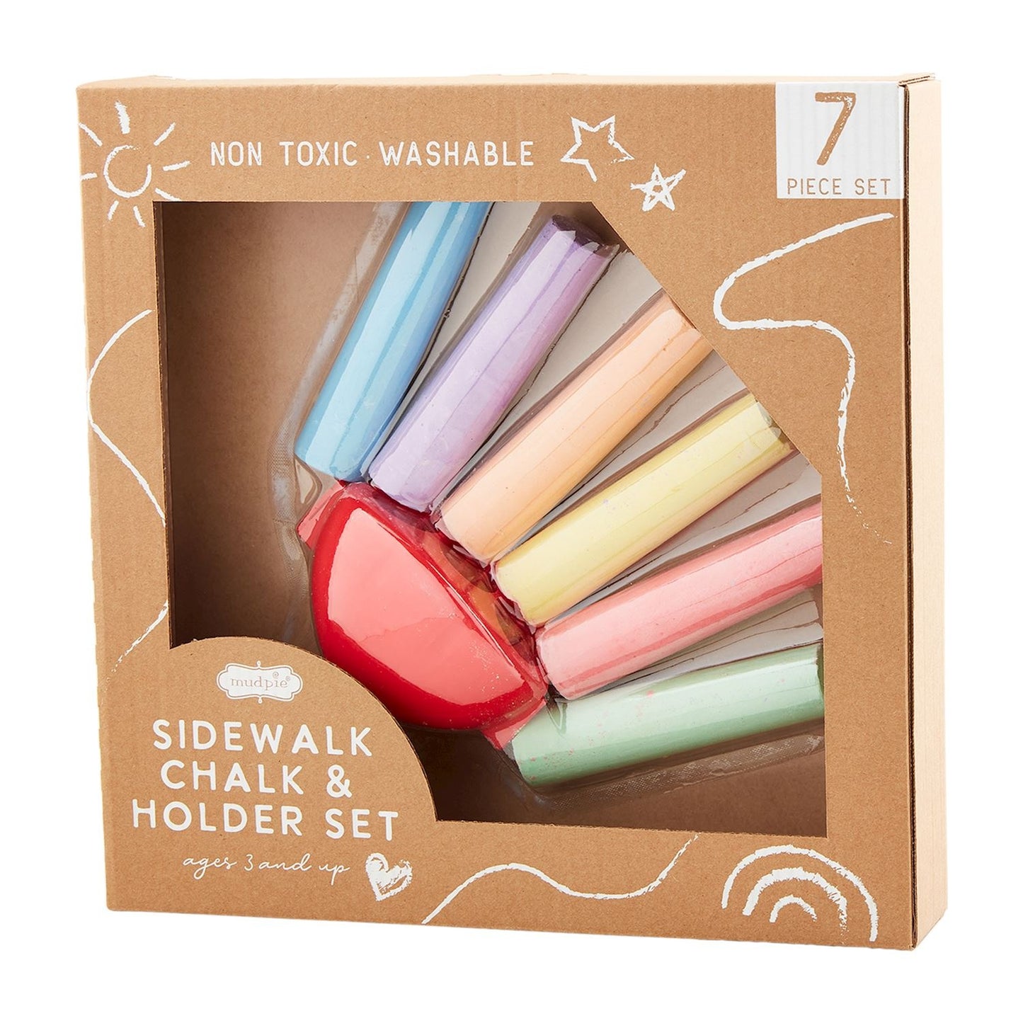 Sidewalk Chalk & Holder Set