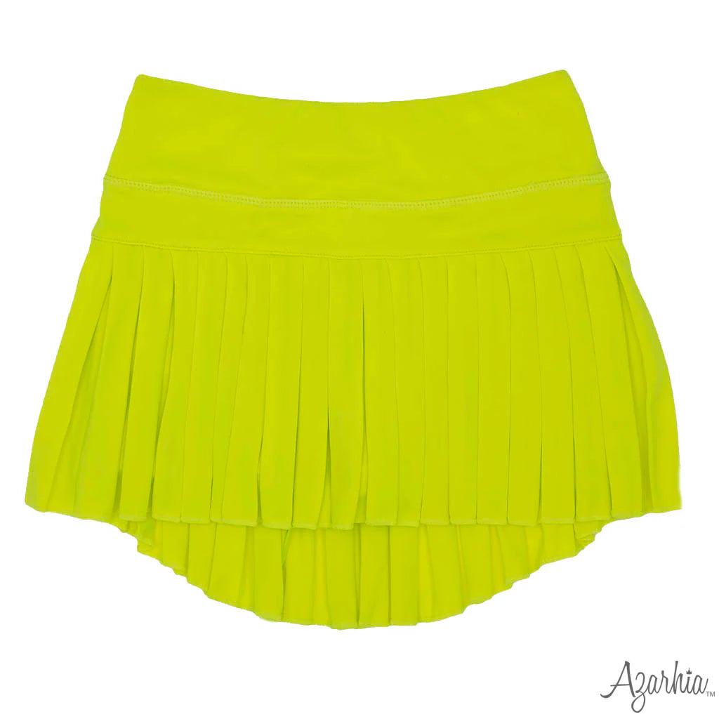 Neon Yellow Pleated Skort