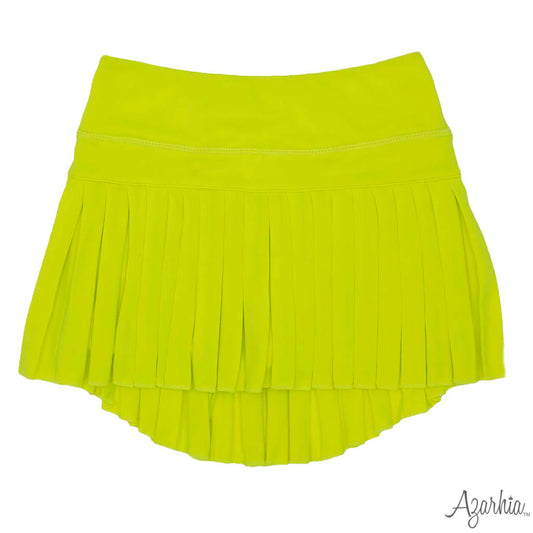 Neon Yellow Pleated Skort