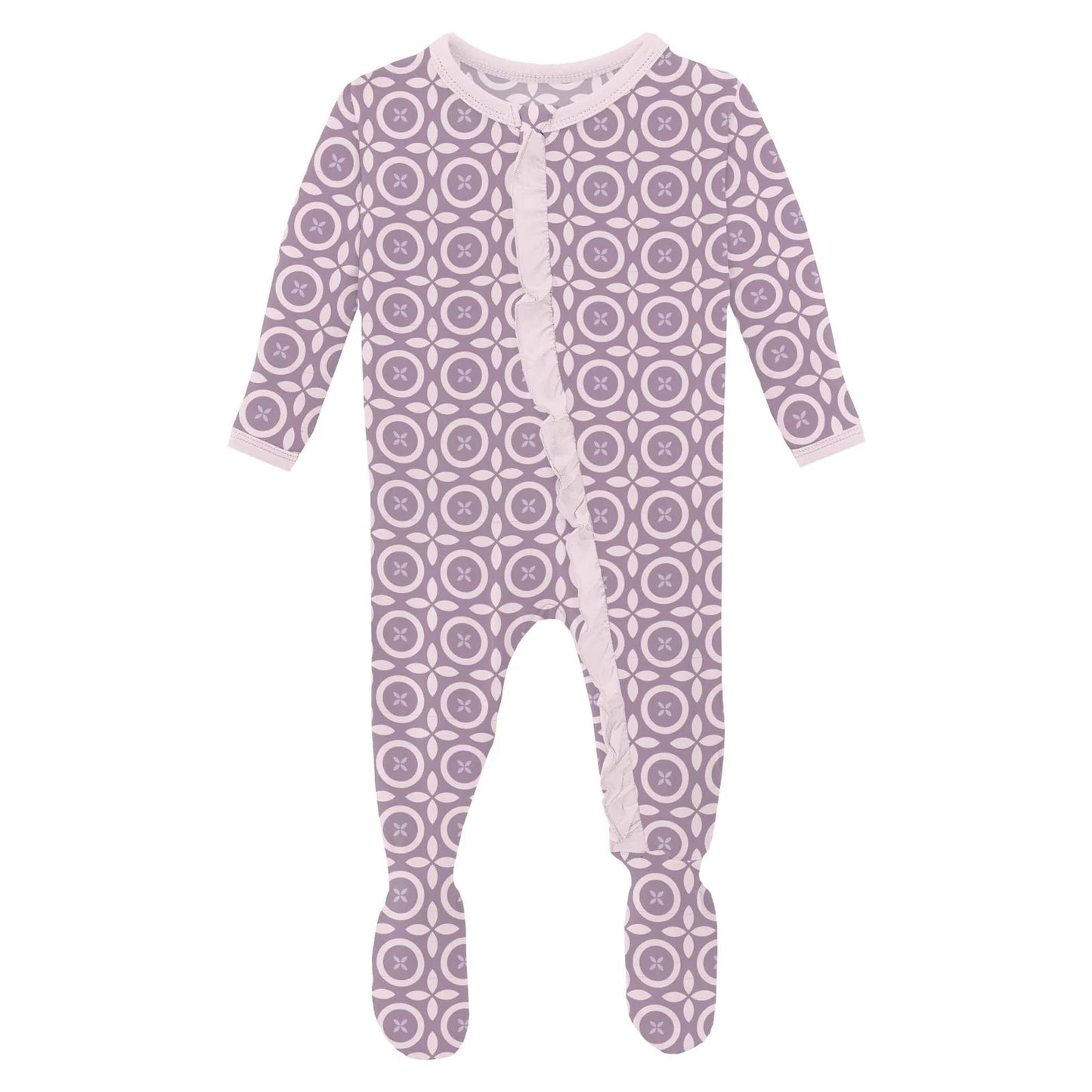 Lavender Flower Lattice Footie