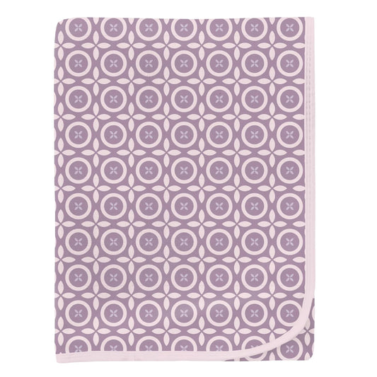 Lavender Flower Lattice Swaddle Blanket