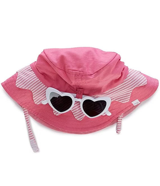 Pink Hat + White Sunglasses