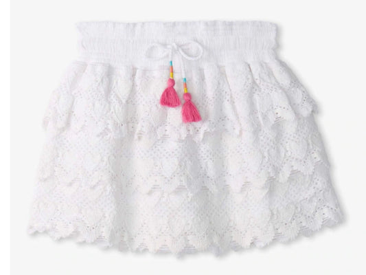 White Hearts Tiered Skort