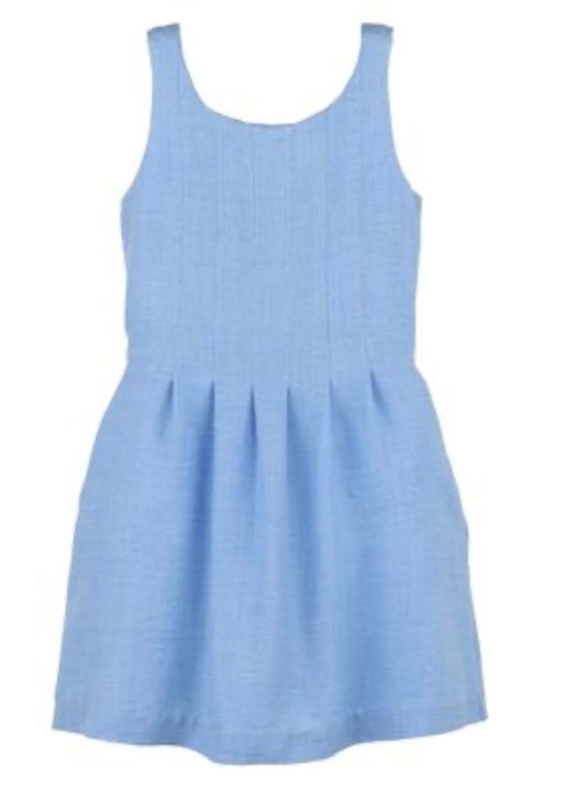 Blue Willow Pleated Dress