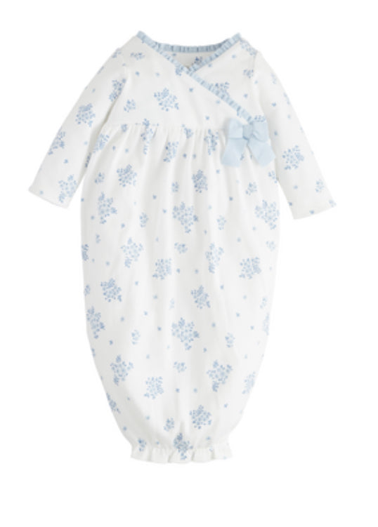White Ditsy Floral Gown