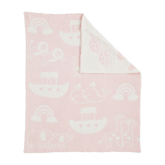 Pink Noah’s Ark Chenille Blanket