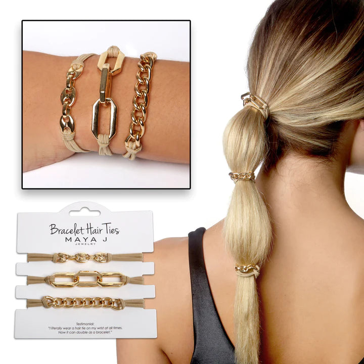 Gold Bracelet Hair Ties