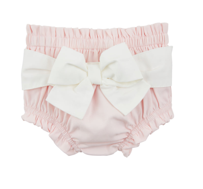 Pink with White Bow Diaper Cover