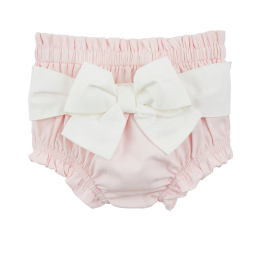 Pink with White Bow Diaper Cover