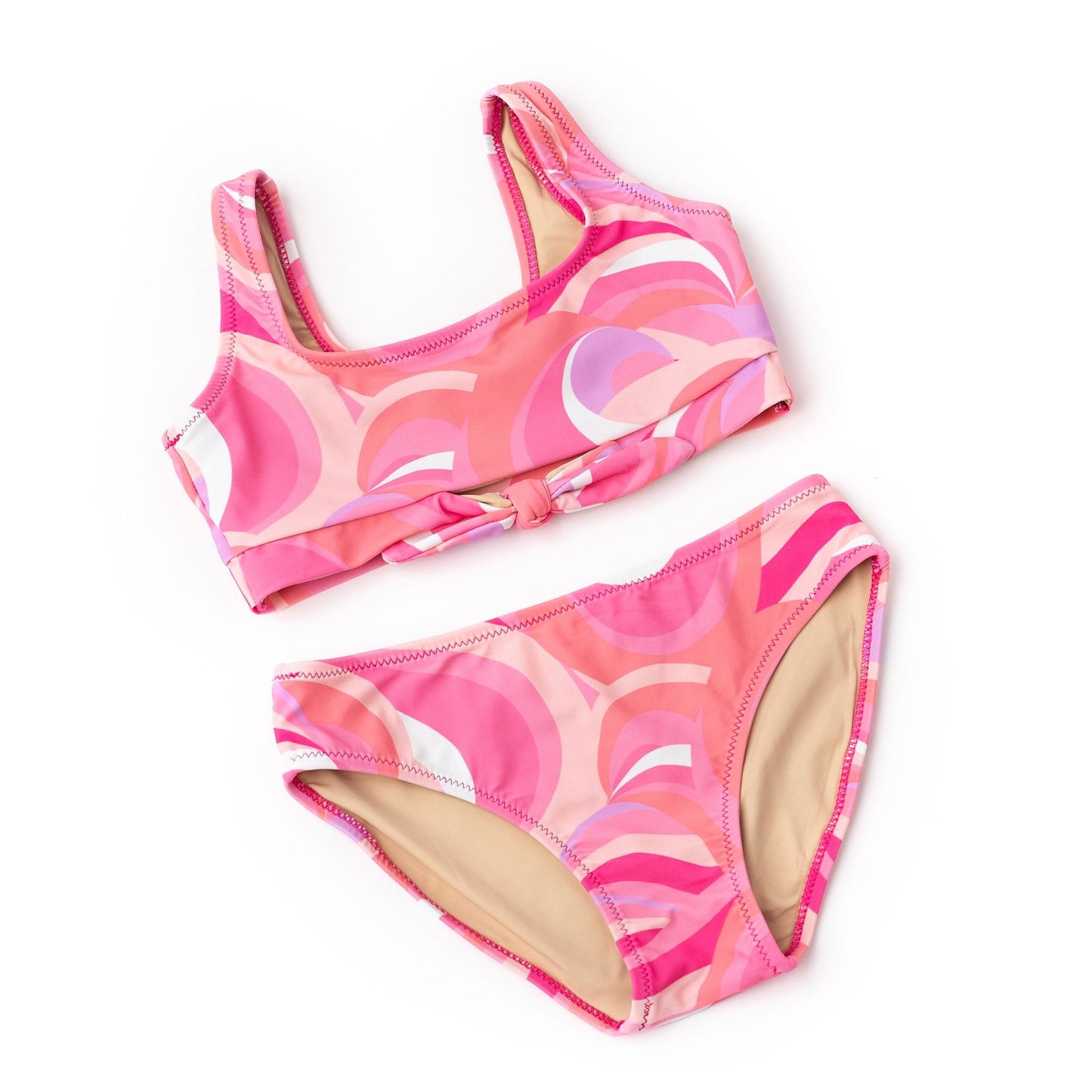 Pink Waves Knot Bikini