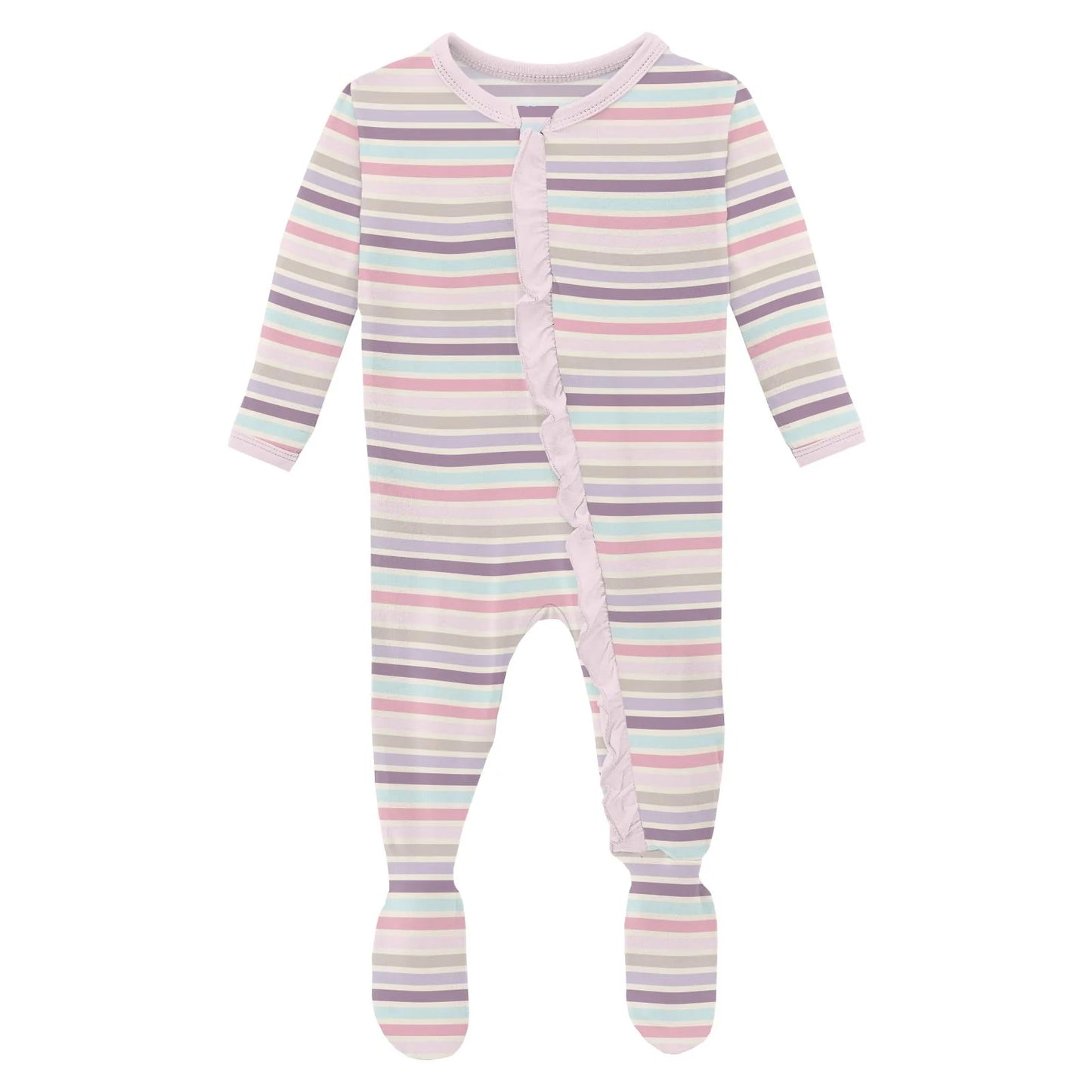 Ice Cream Stripe Ruffle Footie