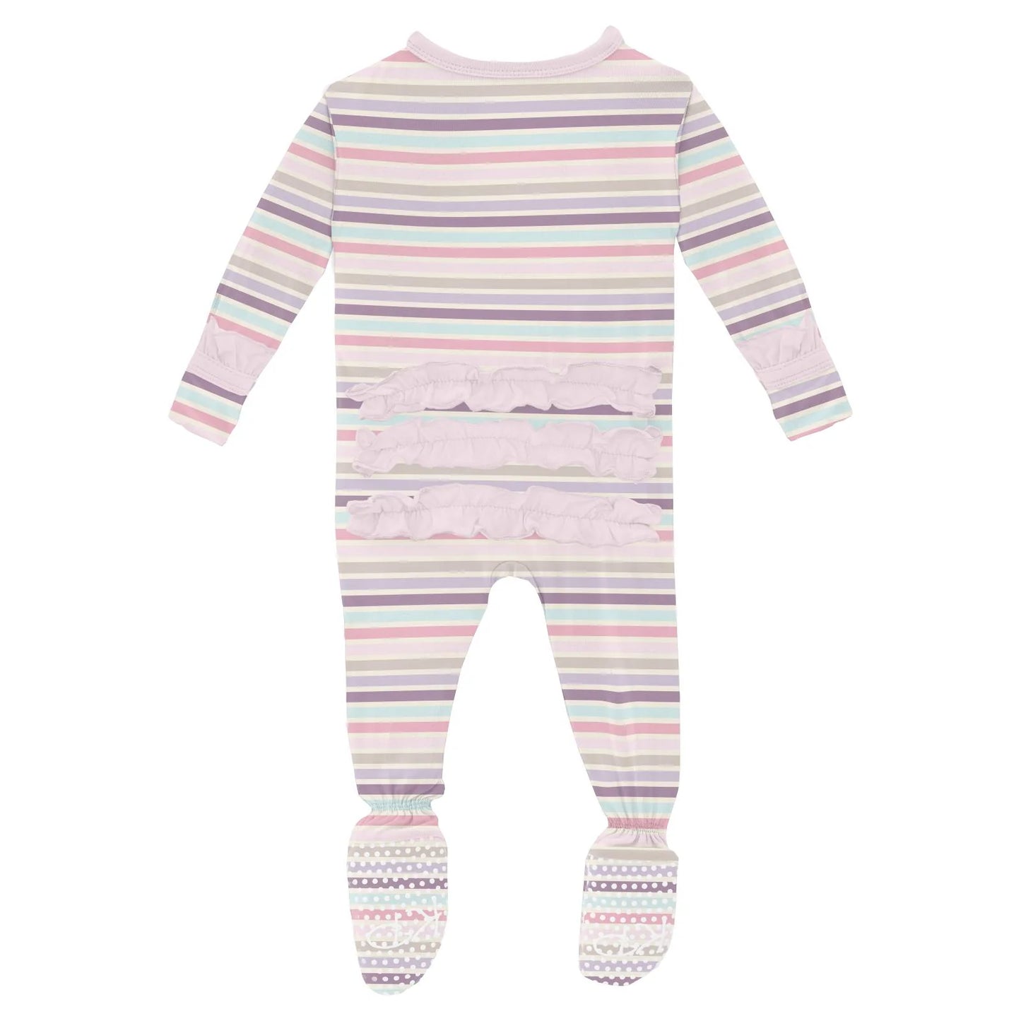 Ice Cream Stripe Ruffle Footie