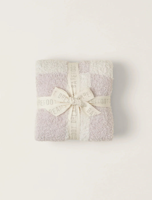 Checkered Stroller Blanket - Chai-Cream