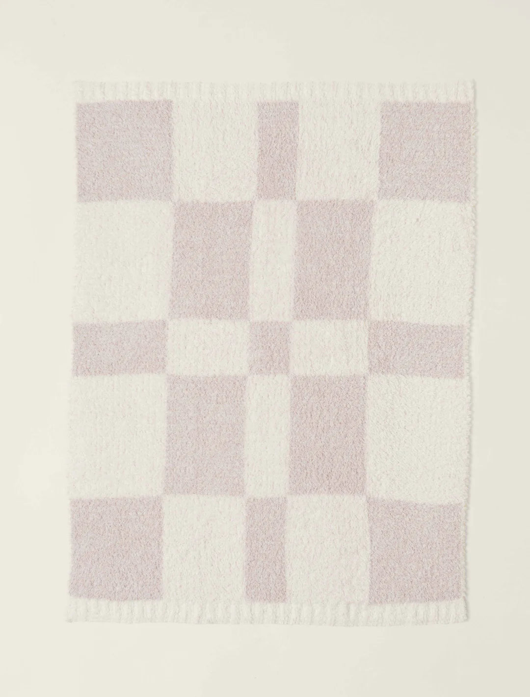 Checkered Stroller Blanket - Chai-Cream