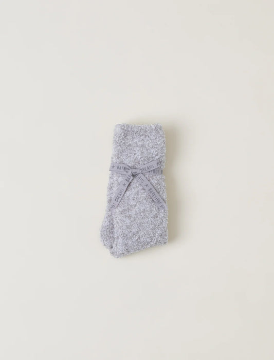 CozyChic® Heathered Socks Oyster/White