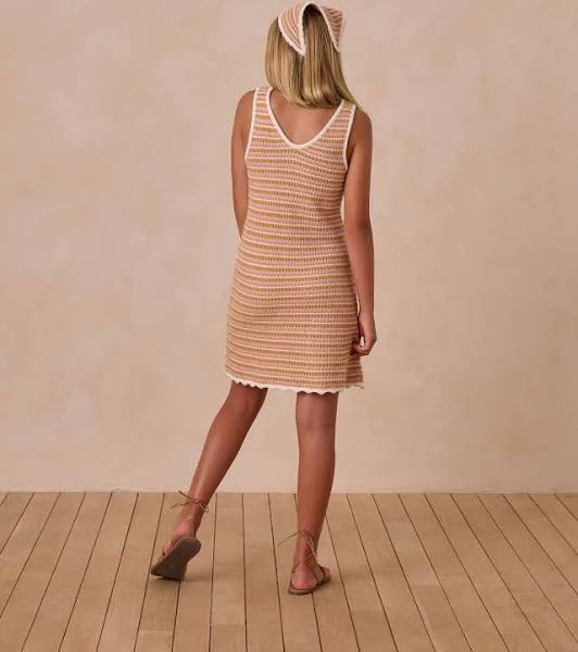 Pink Stripe Crochet Tank Dress