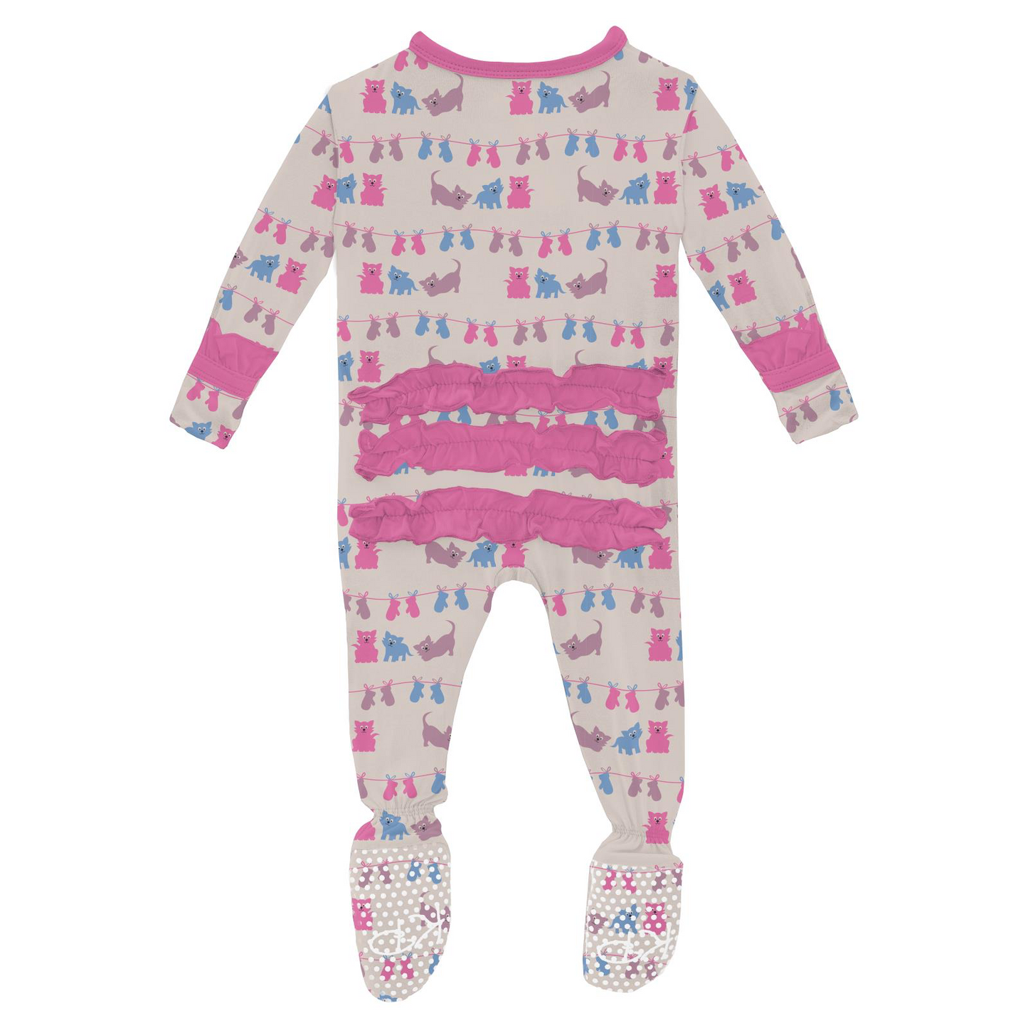 Latte 3 Little Kittens 2 Way Ruffle Footie