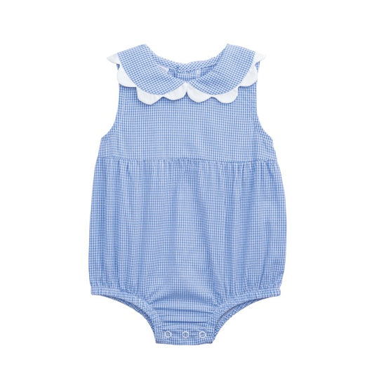 Blue Gingham Scallop Bubble