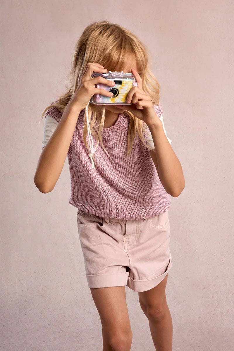 Pink Knitted Sleeveless Sweater