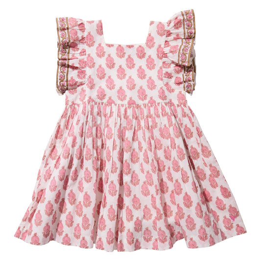 Pink Dahlia Floral Elsie Dress