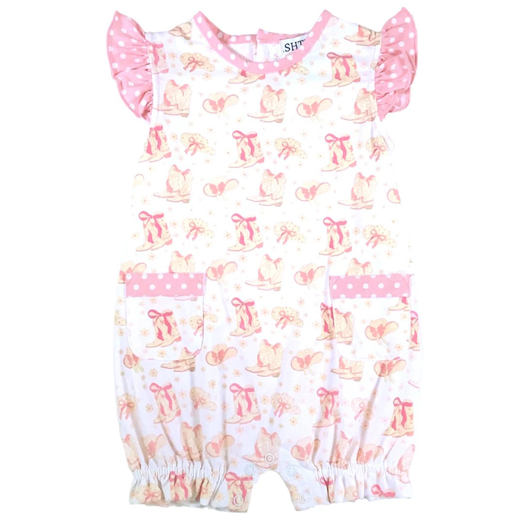 Cowboy Girl's Romper