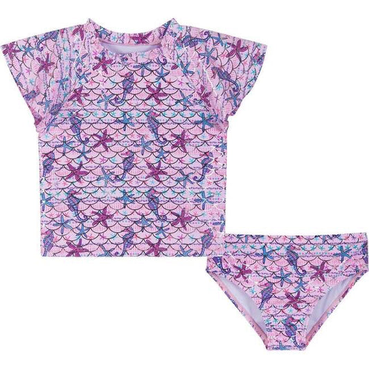 Purple Seahorse Rashgaurd Set