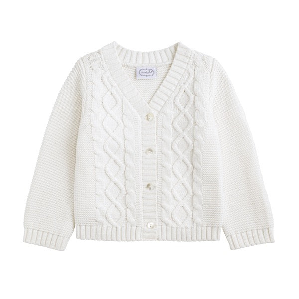 White Layette Cardigan