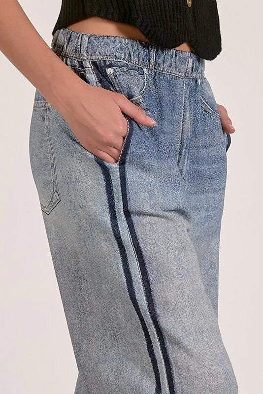 Jojo Track Pant Jean - Blue
