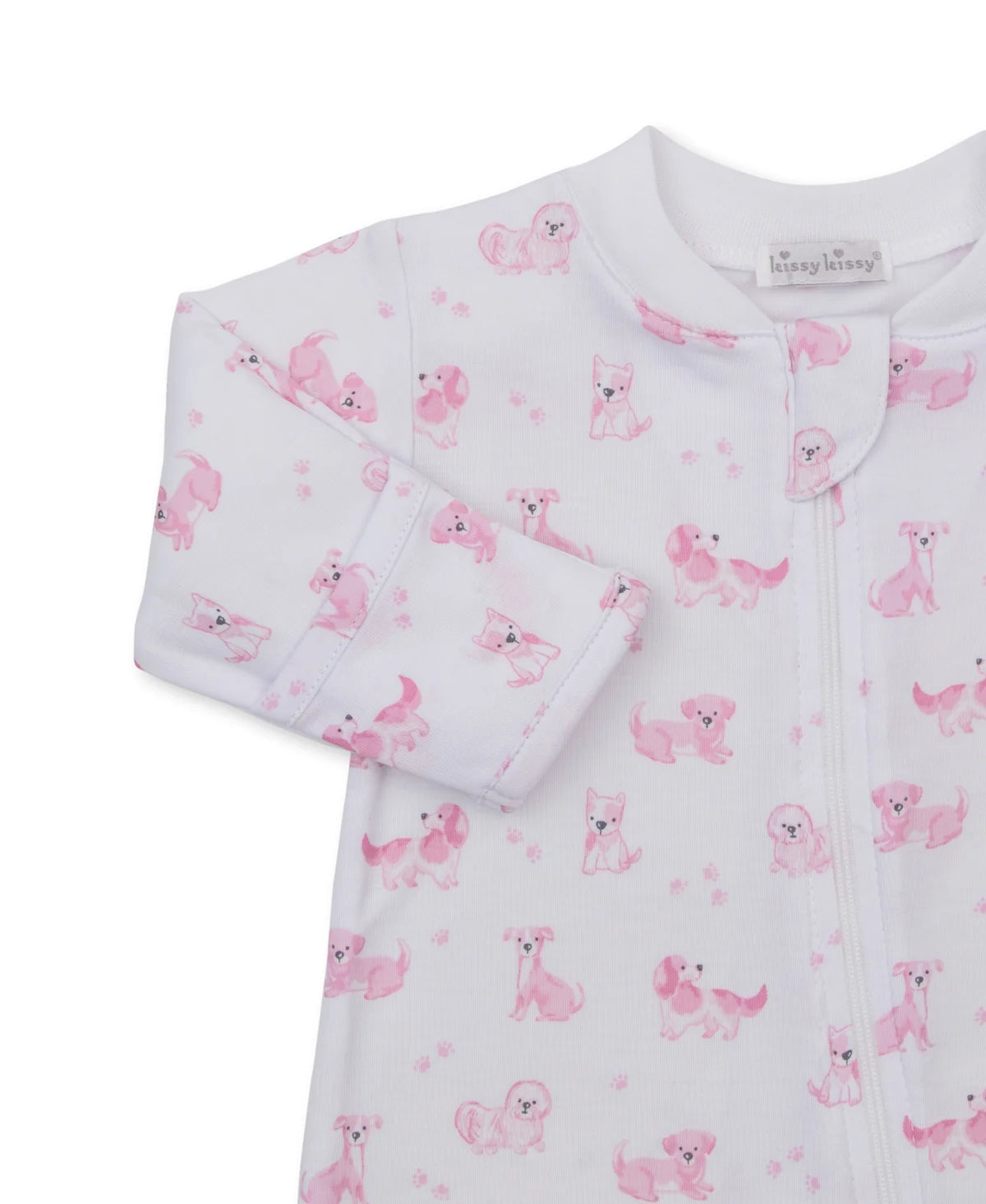 Puppy Paws Pink Zip Footie