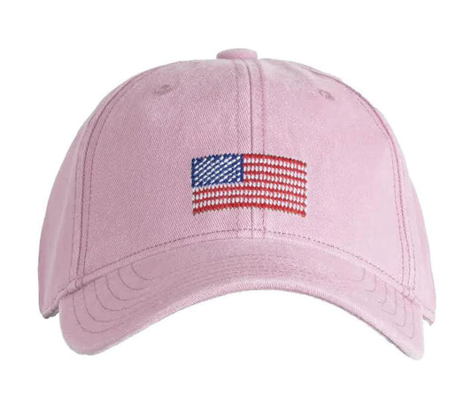 Kids American Flag Baseball Hat - Pink