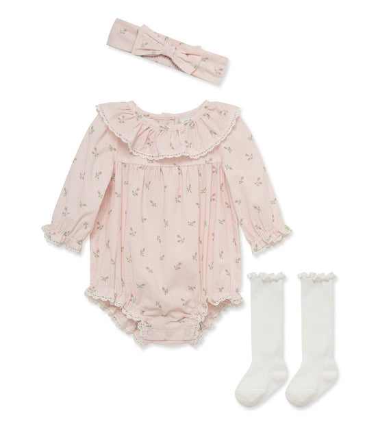 Rosebud Bubble w/ Headband & Socks