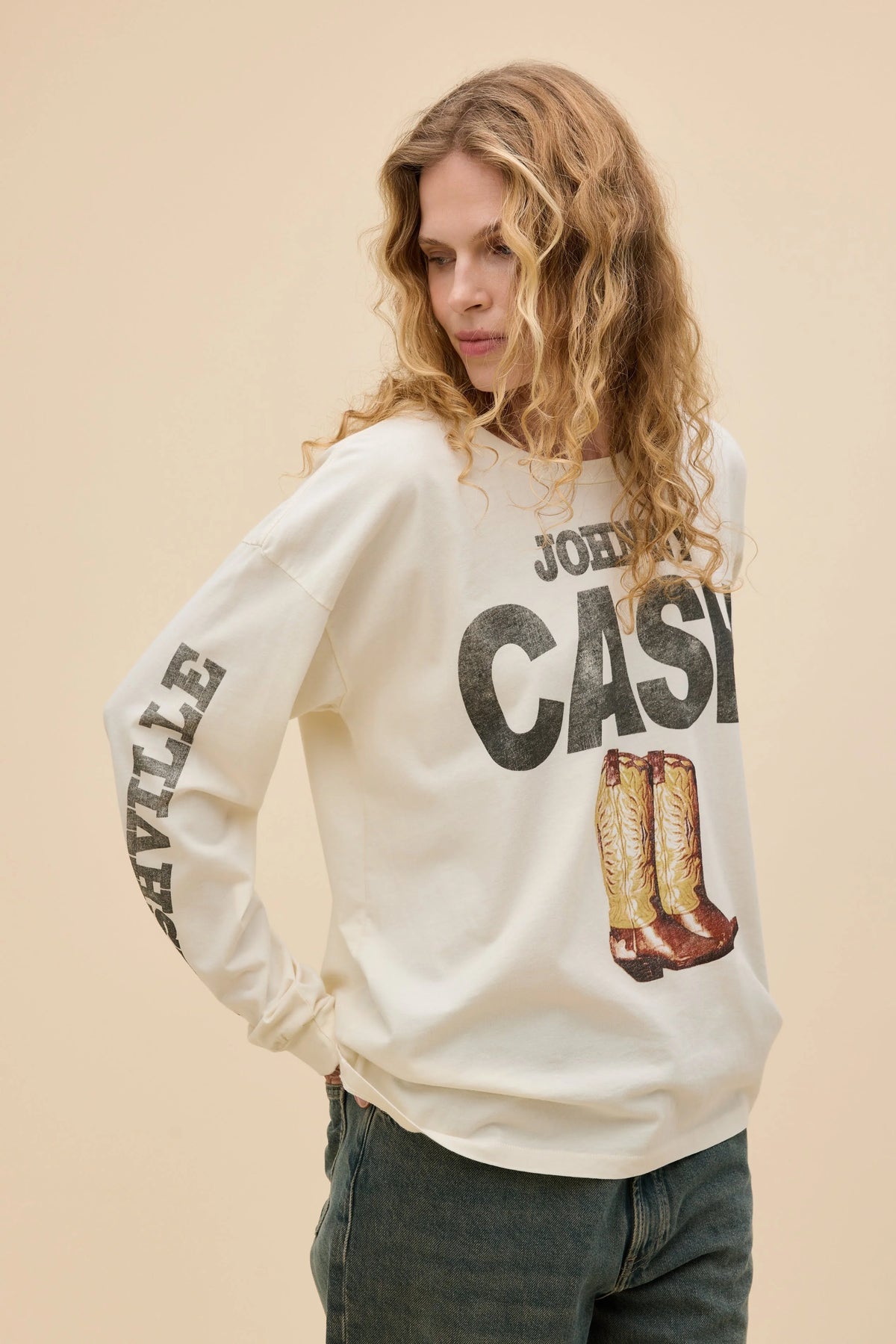 Johnny Cash 1932 Boots Merch Long Sleeve
