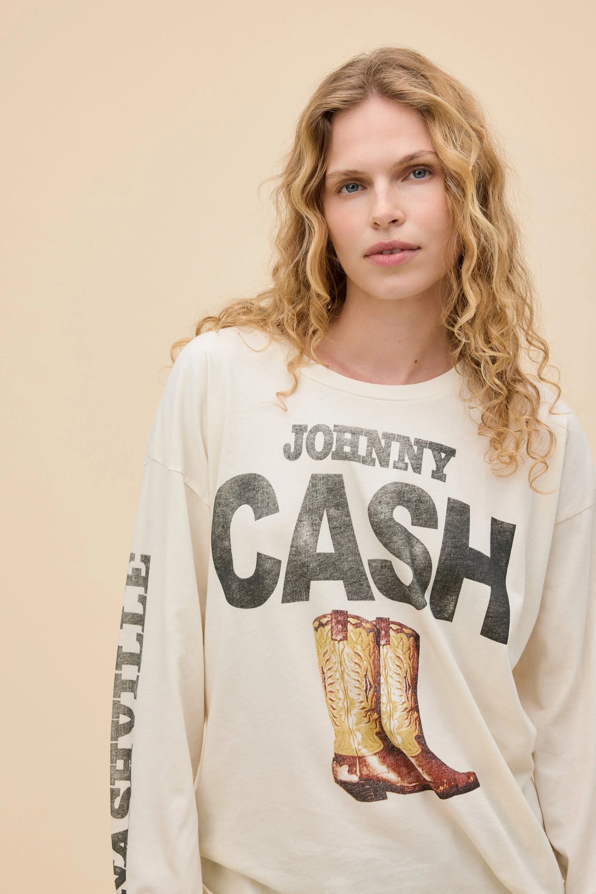 Johnny Cash 1932 Boots Merch Long Sleeve